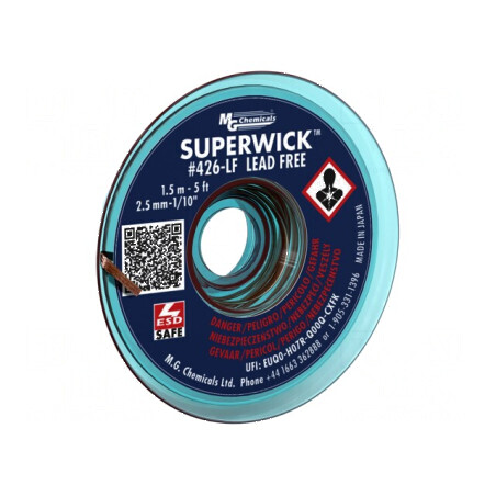 Bandă dezlipit ESD Lead-Free Super Wick 2,5mm x 1,5m | Electronic-mag.ro | Componente Electronice