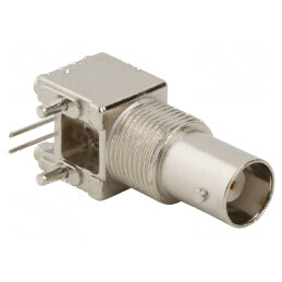 Conector BNC soclu mamă 90° 50Ω THT polipropilenă | Electronic-mag.ro | Componente Electronice