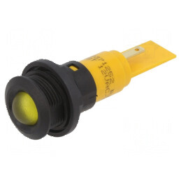 Lampă LED convex galbenă 12VDC 12VAC Ø16mm IP67 | Electronic-mag.ro | Componente Electronice