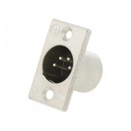 Conector XLR soclu tată 4 pini lipire argint 10A | Electronic-mag.ro | Componente Electronice
