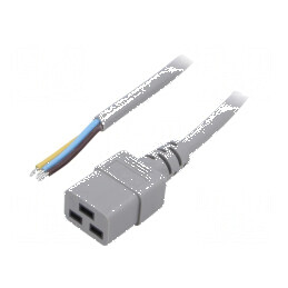 Cablu 3x1,5mm² IEC C19 mamă 1,8m gri 16A PVC | Electronic-mag.ro | Componente Electronice