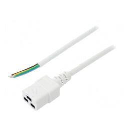 Cablu 3x1,5mm2 IEC C19 mamă PVC 1,8m alb 16A | Electronic-mag.ro | Componente Electronice