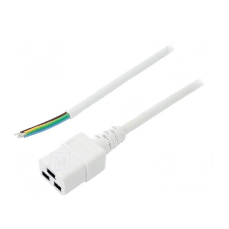 Cablu 3x1,5mm2 IEC C19 mamă PVC 1,8m alb 16A | Electronic-mag.ro | Componente Electronice