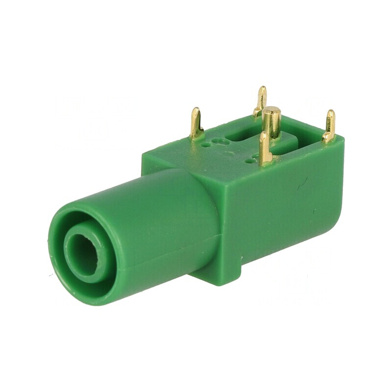 Conector banană 4mm soclu 24A 33mm verde aurit pe panou | Electronic-mag.ro | Componente Electronice Conector banană 4mm soclu 24A 33mm verde aurit pe panou | Electronic-mag.ro | Componente Electronice