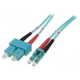 Patch cord fibră OM3 LC/UPC - SC/UPC 1m LSZH turcoaz | Electronic-mag.ro | Componente Electronice