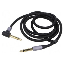 Cablul Jack 6,35mm cu conector unghiular 1.5m negru | Electronic-mag.ro | Componente Electronice