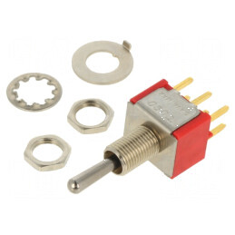 Comutator basculant DP3T ON-OFF-ON 0,02A 20VAC | Electronic-mag.ro | Componente Electronice