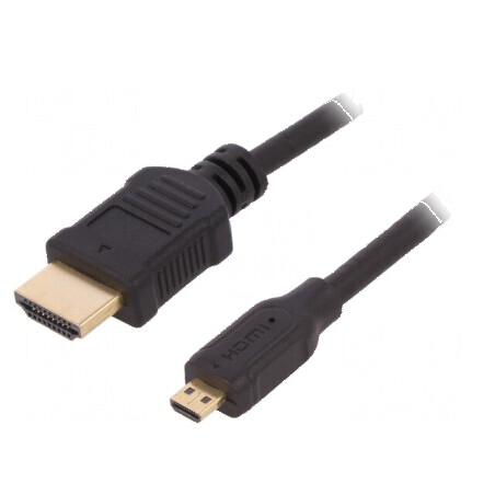 Cablu HDMI 1.4 cu mufă HDMI și micro HDMI, 1,5m, negru | Electronic-mag.ro | Componente Electronice