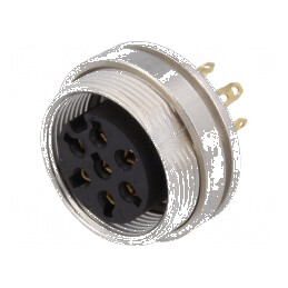 Conector M16 soclu mamă lipire PIN 7 5A 250V IP40 0,75mm2 | Electronic-mag.ro | Componente Electronice