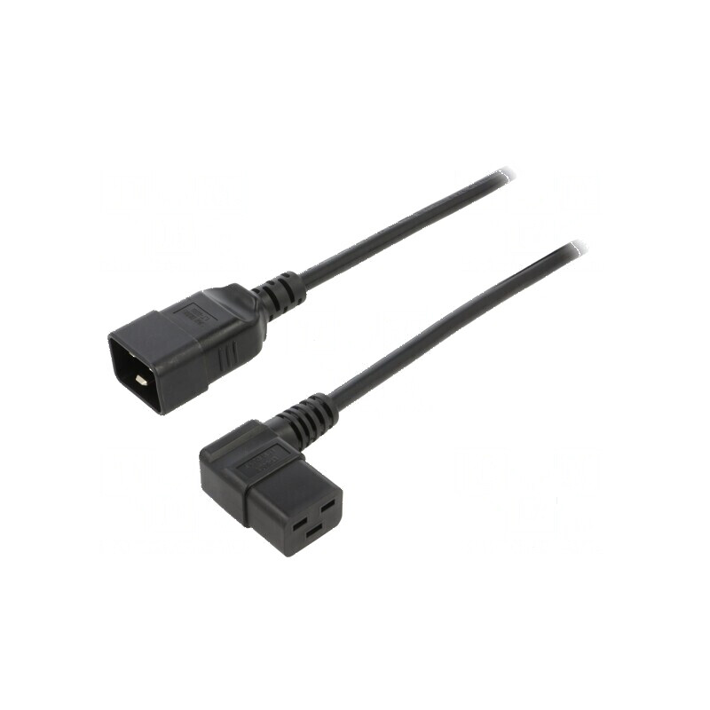 Cablu 3x1,5mm2 IEC C19 mamă unghiat - IEC C20 tată, 1m PVC | Electronic-mag.ro | Componente Electronice Cablu 3x1,5mm2 IEC C19 mamă unghiat - IEC C20 tată, 1m PVC | Electronic-mag.ro | Componente Electronice