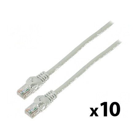 Patch cord U/UTP 6 litat CCA PVC gri 0,25m 26AWG | Electronic-mag.ro | Componente Electronice