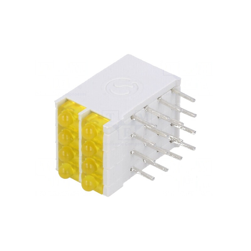 LED galben 1,8mm 8 diode 10mA 38° 2,1V 13mcd | Electronic-mag.ro | Componente Electronice