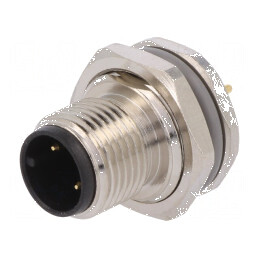 Conector M12 soclu PIN 3 tată A-DeviceNet CANopen THT | Electronic-mag.ro | Componente Electronice