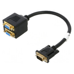 Adaptor VGA x2, 0.2m, negru, ABS | Electronic-mag.ro | Componente Electronice