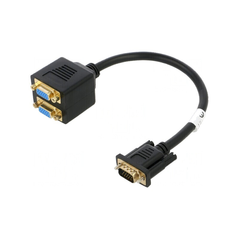Adaptor VGA x2, 0.2m, negru, ABS | Electronic-mag.ro | Componente Electronice