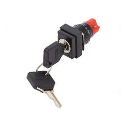 Comutator întrerupător cu cheie Poz.i stab 2 Pini SPDT Ø16mm | Electronic-mag.ro | Componente Electronice