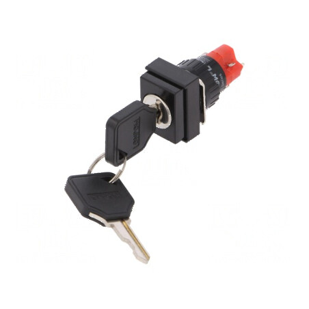 Comutator întrerupător cu cheie Poz.i stab 2 Pini SPDT Ø16mm | Electronic-mag.ro | Componente Electronice