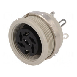 Conector DIN soclu mamă 6 pini 240° pentru lipire | Electronic-mag.ro | Componente Electronice