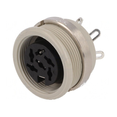 Conector DIN soclu mamă 6 pini 240° pentru lipire | Electronic-mag.ro | Componente Electronice