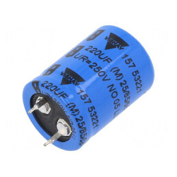 Condensator electrolitic SNAP-IN 220uF 250V Ø22x30mm ±20% | Electronic-mag.ro | Componente Electronice
