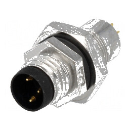 Conector M8 tată PIN 3 pentru montare pe panou cu piuliță din spate | Electronic-mag.ro | Componente Electronice