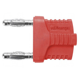 Conector banană 4mm roșie 12A 33VAC 70VDC punte stacabilă | Electronic-mag.ro | Componente Electronice