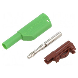 Conector banană 4mm 32A 1kV verde nichelat | Electronic-mag.ro | Componente Electronice