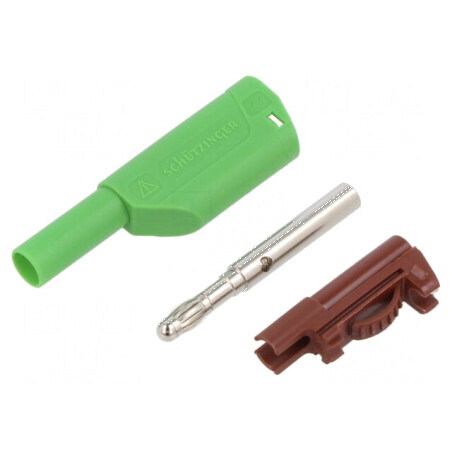 Conector banană 4mm 32A 1kV verde nichelat | Electronic-mag.ro | Componente Electronice
