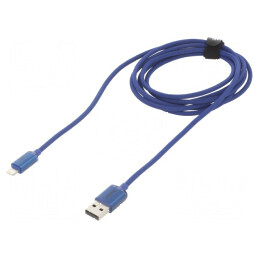 Cablu USB 2.0 Apple Lightning - USB A 2m Albastru | Electronic-mag.ro | Componente Electronice