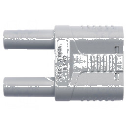 Conector banană 4mm stacabil 32A 1kVAC gri nichelat | Electronic-mag.ro | Componente Electronice