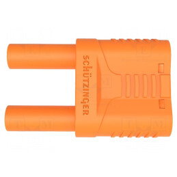Conector banană 4mm punte stacabilă 32A 1kVAC portocalie | Electronic-mag.ro | Componente Electronice