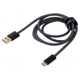 Cablu USB 2.0 A la C 1m gri închis textil | Electronic-mag.ro | Componente Electronice