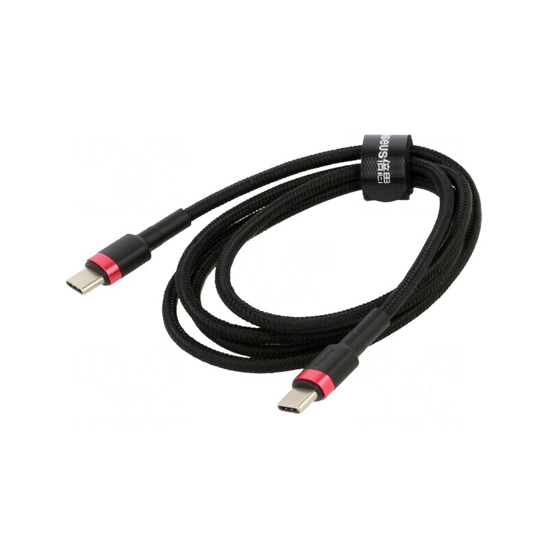 Cablu USB C 1m negru textil 60W | Electronic-mag.ro | Componente Electronice