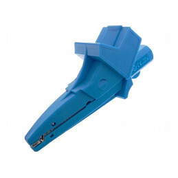 Bornă crocodil 20A 1kVDC albastră 4mm | Electronic-mag.ro | Componente Electronice