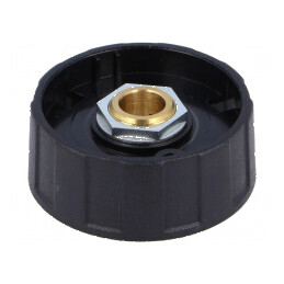 Buton rotativ ABS negru Ø40x15,5mm pentru ax de 8mm | Electronic-mag.ro | Componente Electronice