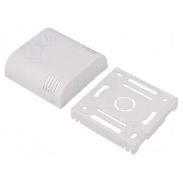Carcasă montare pe perete 80mm x 80mm x 35mm ABS albă | Electronic-mag.ro | Componente Electronice
