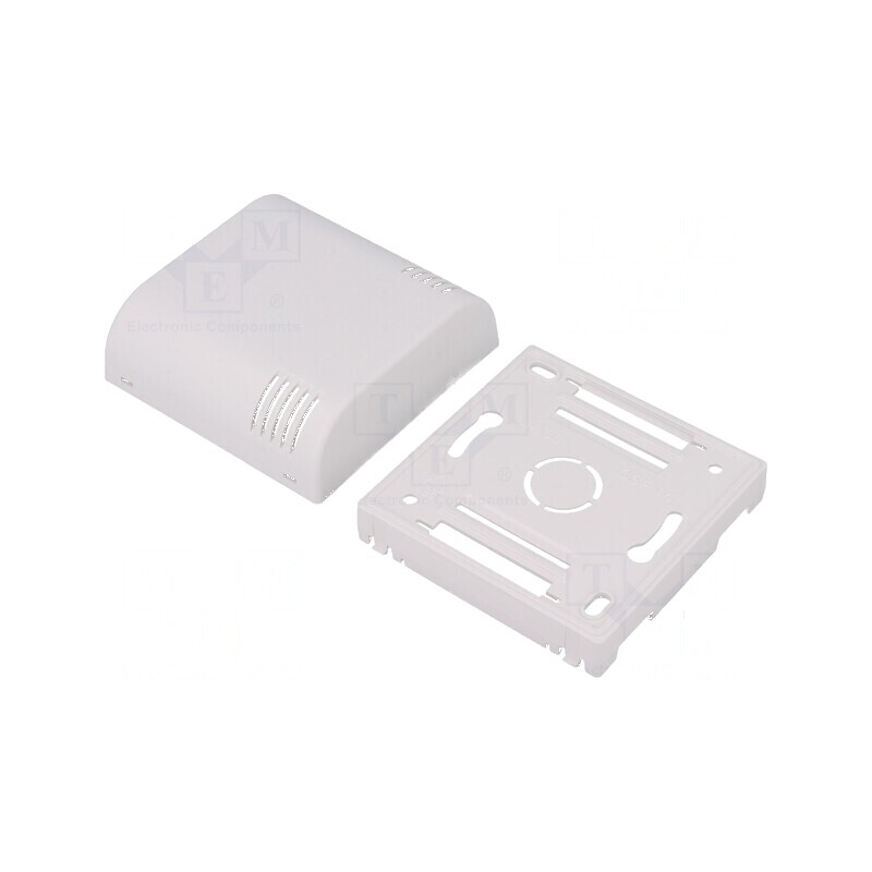 Carcasă montare pe perete 80mm x 80mm x 35mm ABS albă | Electronic-mag.ro | Componente Electronice