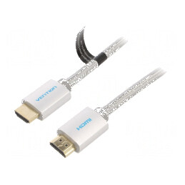 Cablu HDMI 2.0 3m PVC textil, mufă HDMI la ambele capete | Electronic-mag.ro | Componente Electronice