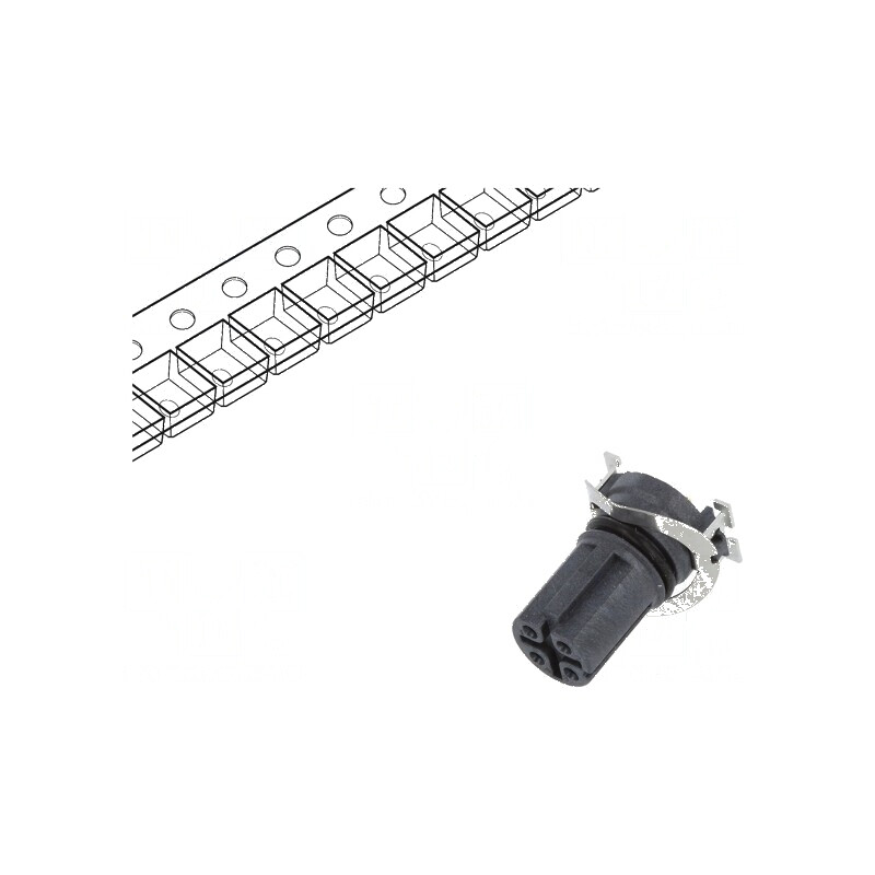Conector M12 soclu PIN 4 mamă D-Ethernet pentru PCB SMT | Electronic-mag.ro | Componente Electronice