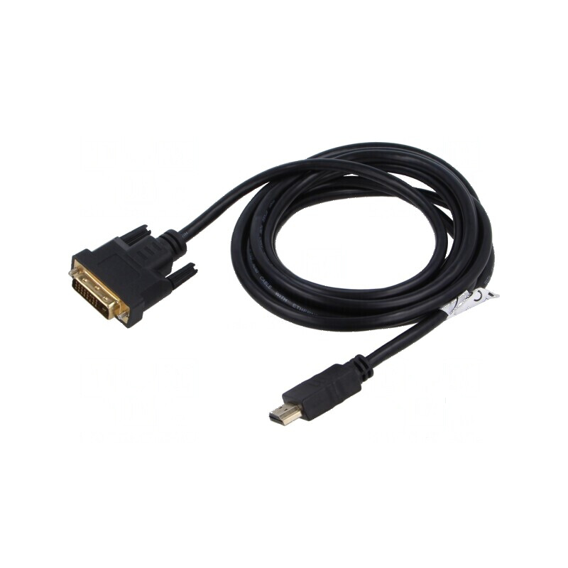 Cablu dual link DVI-D la HDMI 3m negru 28AWG | Electronic-mag.ro | Componente Electronice Cablu dual link DVI-D la HDMI 3m negru 28AWG | Electronic-mag.ro | Componente Electronice