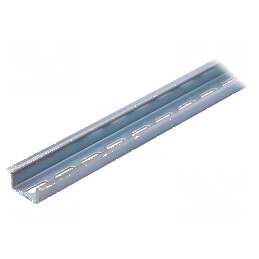 Şină DIN TS35 1m perforat oţel zincat 15mm înălţime profil | Electronic-mag.ro | Componente Electronice