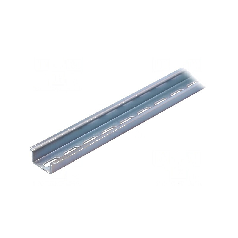Şină DIN TS35 1m perforat oţel zincat 15mm înălţime profil | Electronic-mag.ro | Componente Electronice