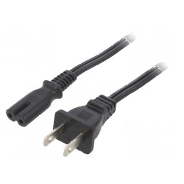 Cablu 2x18AWG IEC C7 mamă 5m negru 7A | Electronic-mag.ro | Componente Electronice