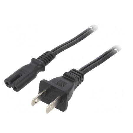 Cablu 2x18AWG IEC C7 mamă 5m negru 7A | Electronic-mag.ro | Componente Electronice