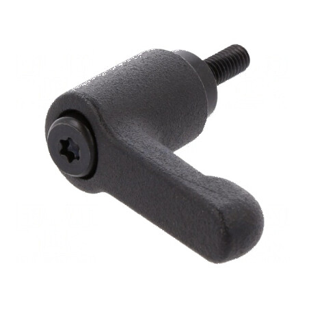 Manetă franceză 12mm filet, 30mm lungime, neagră | Electronic-mag.ro | Componente Electronice