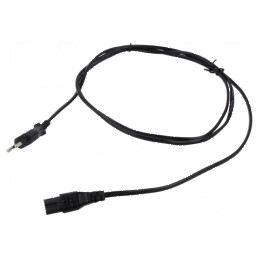 Cablu 2x0,75mm2 CEE 7/16 mufă IEC C7 mamă PVC 2m negru | Electronic-mag.ro | Componente Electronice