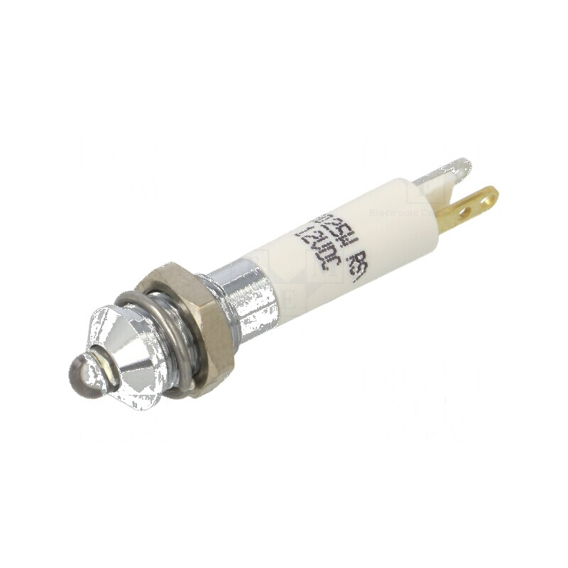 Lampă LED convexă albă 12VDC Ø6mm IP40 ØLED 3mm | Electronic-mag.ro | Componente Electronice