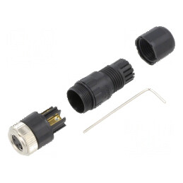 Conector M8 mamă 3 pini drept cablu 3A IP67 IP68 60V | Electronic-mag.ro | Componente Electronice