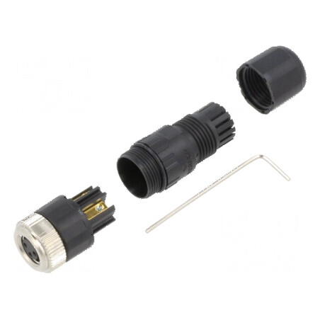 Conector M8 mamă 3 pini drept cablu 3A IP67 IP68 60V | Electronic-mag.ro | Componente Electronice