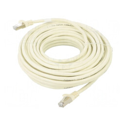 Patch cord F/UTP 6 litat CCA PVC alb 15m 26AWG | Electronic-mag.ro | Componente Electronice